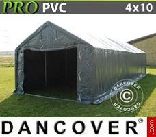 Tenda deposito 4x10x2x3,1m, PVC, Grigio