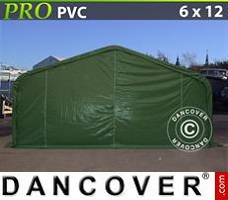 Tenda deposito 6x12x3,7m PVC, Verde