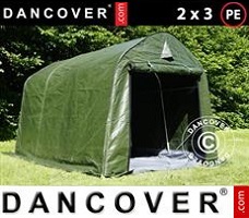 Tenda deposito 2x3x2m PE, con pavimento, Verde/Grigio