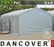 Tenda deposito 6x6x3,7m PVC, Grigio