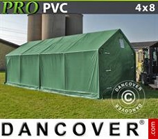 Tenda deposito 4x8x2x3,1m, PVC, Verde