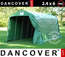 Tenda deposito 2,4x6x2,34m PVC, Verde