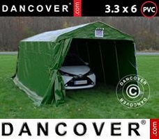 Tenda deposito 3,3x6x2,4m PVC, Verde