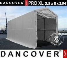 Tenda deposito 3,5x8x3,3x3,94m, PVC, Bianco